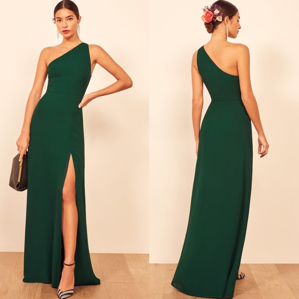 NWT Reformation Evelyn One Shoulder Gown 4 - Picture 2 of 16